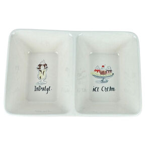 Rae Dunn Divided Dish Dessert Indulge Ice Cream Magenta Artisan Collection